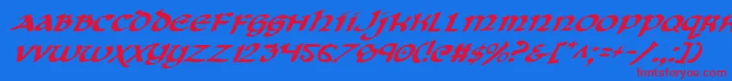 CryUncialItalic Font – Red Fonts on Blue Background