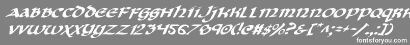 フォントCryUncialItalic – 灰色の背景に白い文字