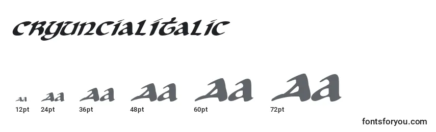 Größen der Schriftart CryUncialItalic