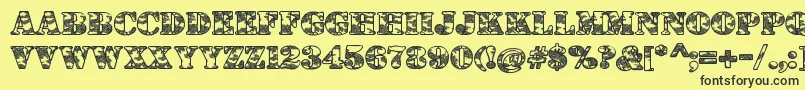 DolenTaith Font – Black Fonts on Yellow Background