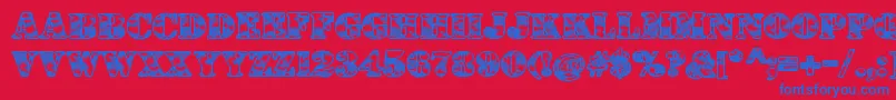 DolenTaith Font – Blue Fonts on Red Background