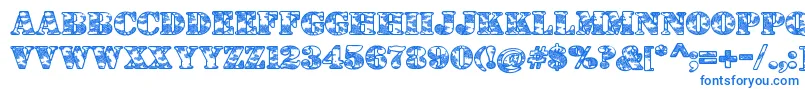 DolenTaith Font – Blue Fonts on White Background