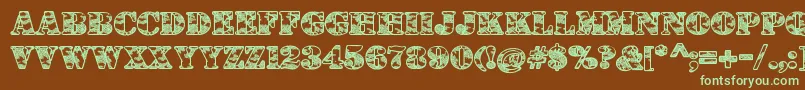 DolenTaith Font – Green Fonts on Brown Background