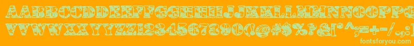 DolenTaith Font – Green Fonts on Orange Background