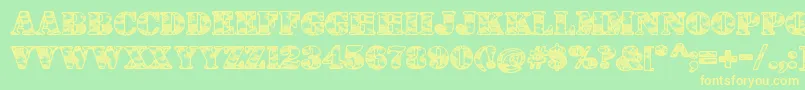DolenTaith Font – Yellow Fonts on Green Background