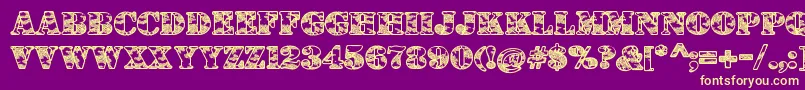 DolenTaith Font – Yellow Fonts on Purple Background