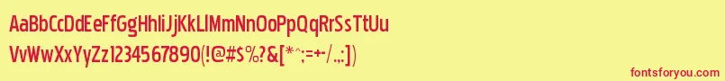 Pakenhamcndbk Font – Red Fonts on Yellow Background