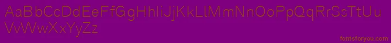 Analogue35thin-Schriftart – Braune Schriften auf violettem Hintergrund