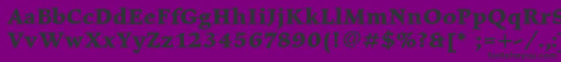 Fonte ElysiumBoldPlain – fontes pretas em um fundo violeta