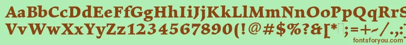 ElysiumBoldPlain Font – Brown Fonts on Green Background