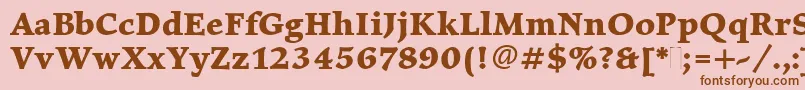 Fonte ElysiumBoldPlain – fontes marrons em um fundo rosa