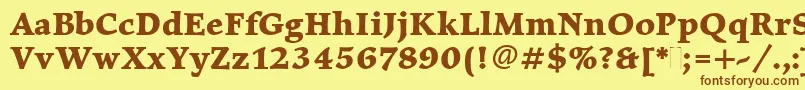 Czcionka ElysiumBoldPlain – brązowe czcionki na żółtym tle