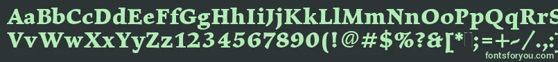 ElysiumBoldPlain Font – Green Fonts on Black Background