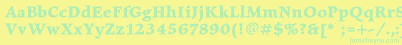 フォントElysiumBoldPlain – 黄色い背景に緑の文字