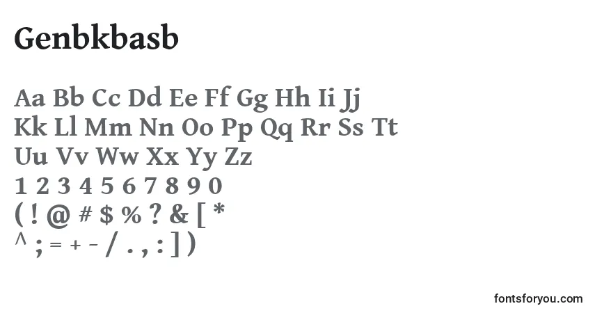 Schriftart Genbkbasb – Alphabet, Zahlen, spezielle Symbole