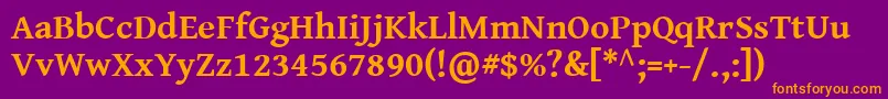フォントGenbkbasb – 紫色の背景にオレンジのフォント