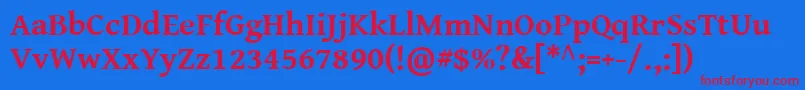 Genbkbasb Font – Red Fonts on Blue Background