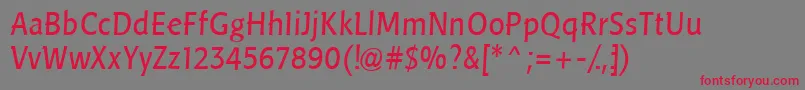 LinotypePisaRegular Font – Red Fonts on Gray Background