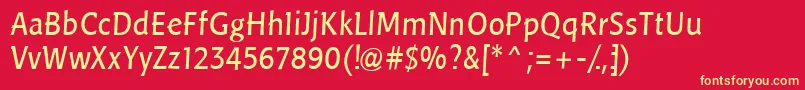 LinotypePisaRegular Font – Yellow Fonts on Red Background