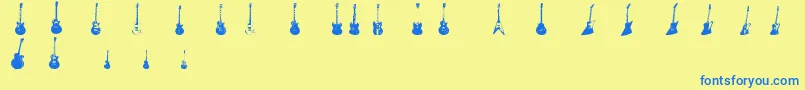 Gibson+Family+Font Font – Blue Fonts on Yellow Background