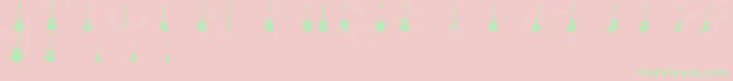 Fonte Gibson+Family+Font – fontes verdes em um fundo rosa