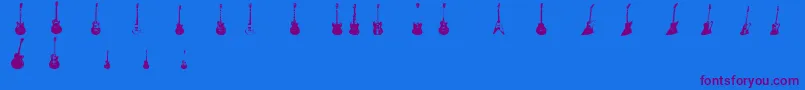 Gibson+Family+Font-Schriftart – Violette Schriften auf blauem Hintergrund