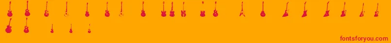 Gibson+Family+Font-Schriftart – Rote Schriften auf orangefarbenem Hintergrund