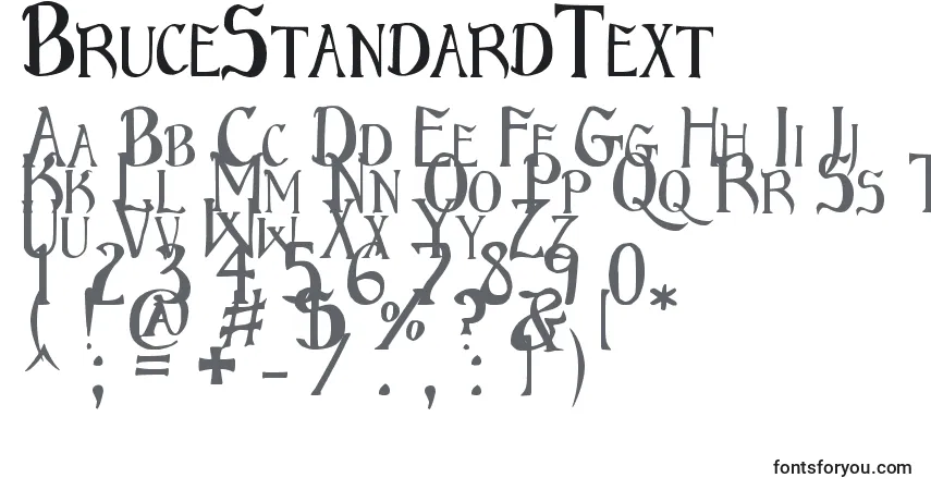 Schriftart BruceStandardText – Alphabet, Zahlen, spezielle Symbole