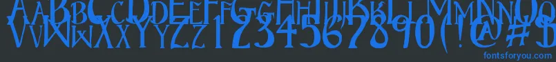 フォントBruceStandardText – 黒い背景に青い文字