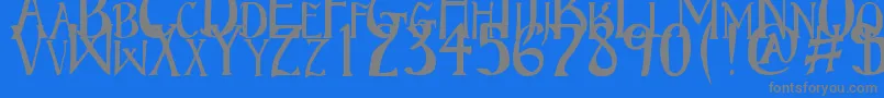 フォントBruceStandardText – 青い背景に灰色の文字