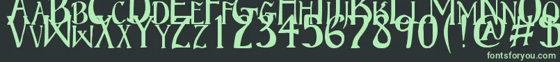 フォントBruceStandardText – 黒い背景に緑の文字