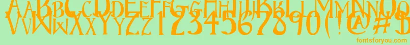 BruceStandardText Font – Orange Fonts on Green Background