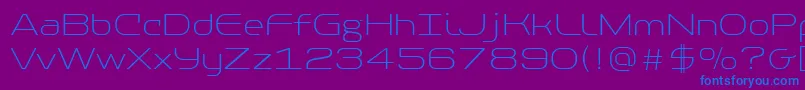 フォントPfbaselineproThin – 紫色の背景に青い文字