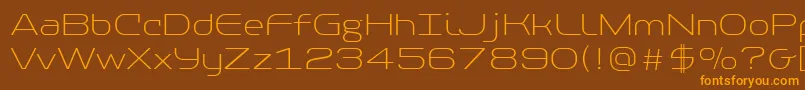 Lisätietoja PfbaselineproThin-fontista PfbaselineproThin-fontti – oranssit fontit ruskealla taustalla