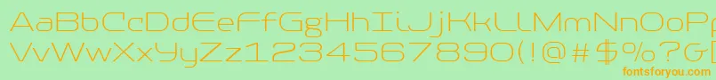 Шрифт PfbaselineproThin – оранжевые шрифты на зелёном фоне