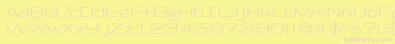 Шрифт PfbaselineproThin – розовые шрифты на жёлтом фоне