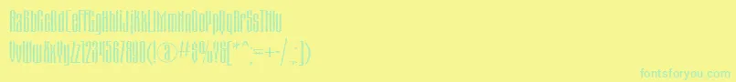 Fonte MatterhorncttRegular – fontes verdes em um fundo amarelo