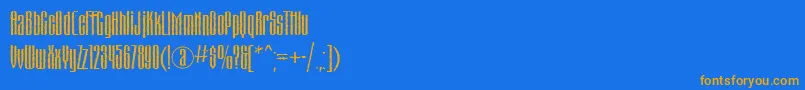 MatterhorncttRegular Font – Orange Fonts on Blue Background