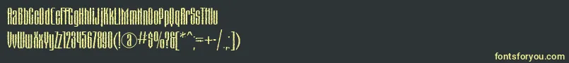 Fonte MatterhorncttRegular – fontes amarelas em um fundo preto