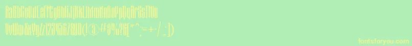 MatterhorncttRegular-Schriftart – Gelbe Schriften auf grünem Hintergrund