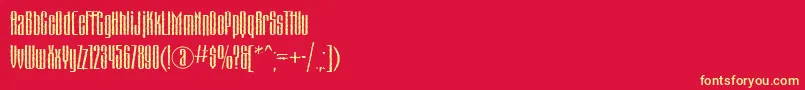 MatterhorncttRegular-Schriftart – Gelbe Schriften auf rotem Hintergrund