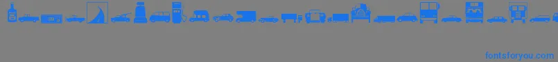 フォントTransportation – 灰色の背景に青い文字