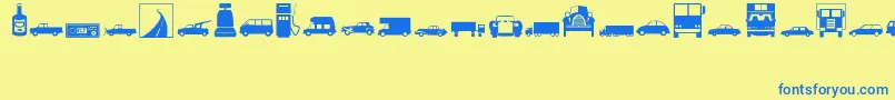 Transportation-fontti – siniset fontit keltaisella taustalla