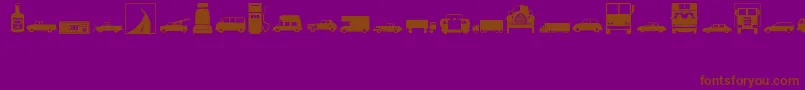 Transportation-fontti – ruskeat fontit violetilla taustalla