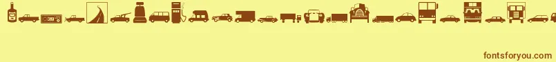 Czcionka Transportation – brązowe czcionki na żółtym tle