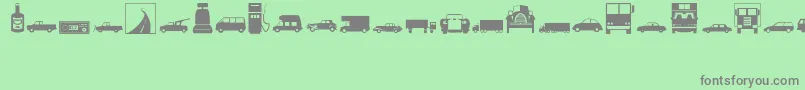 Fonte Transportation – fontes cinzas em um fundo verde