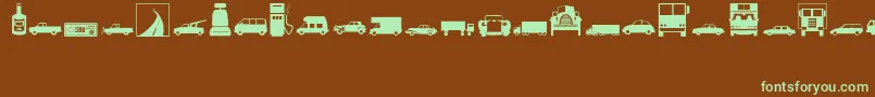 Czcionka Transportation – zielone czcionki na brązowym tle