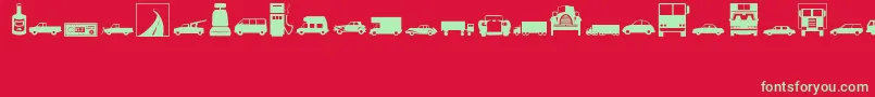 Fonte Transportation – fontes verdes em um fundo vermelho