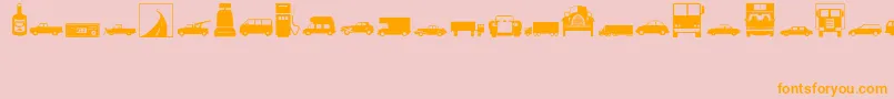 Fonte Transportation – fontes laranjas em um fundo rosa