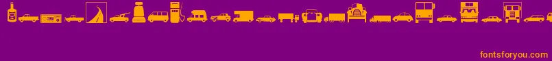 Fonte Transportation – fontes laranjas em um fundo violeta